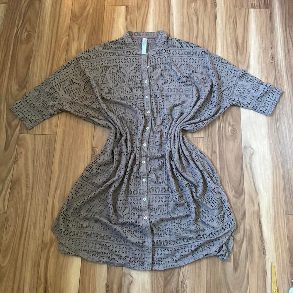 Free People Beach Brown Dolman Dress Swimsuit Cover Up Size Small Side Slit